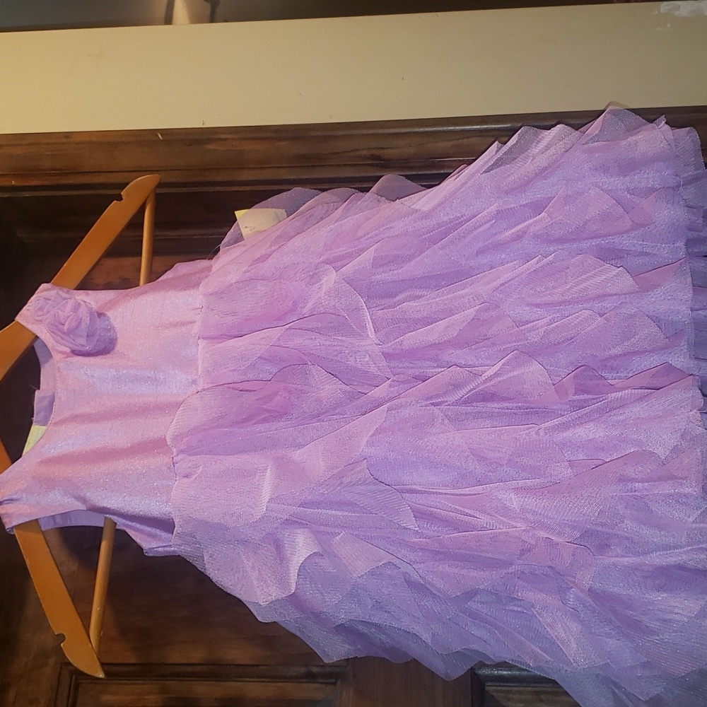 Light Purple flower girl verticle ruffle flower girl PARTY DRESS ballgown 3 4